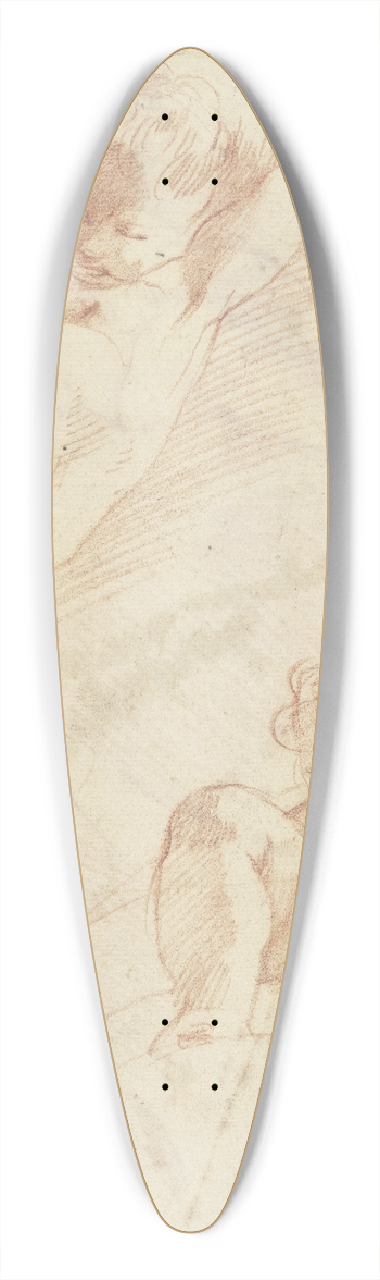 Correggio - Two putti seen from below 39.3 inch art pintail longboard deck