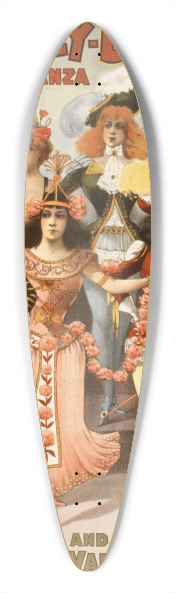Courier Litho. Co. - Hurly-Burly Extravaganza and Refined Vaudeville 39.3 inch art pintail longboard deck