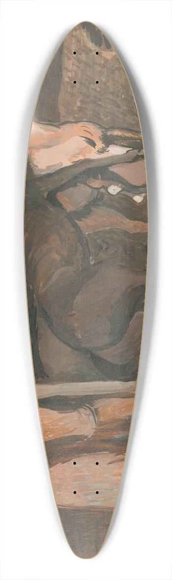 Cyprin Majernk - Fire  Refugees 39.3 inch art pintail longboard deck