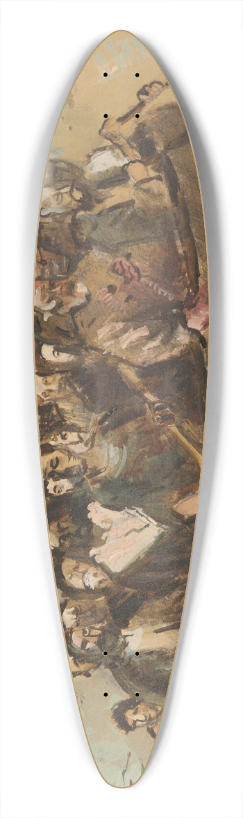 Cyprin Majernk - Refugees 39.3 inch art pintail longboard deck