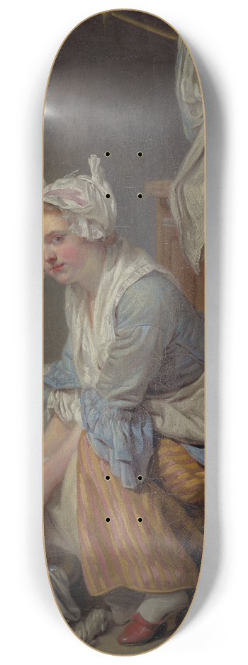 Jean-Baptiste Greuze - The Laundress (La Blanchisseuse) 8.25 inch art skate deck
