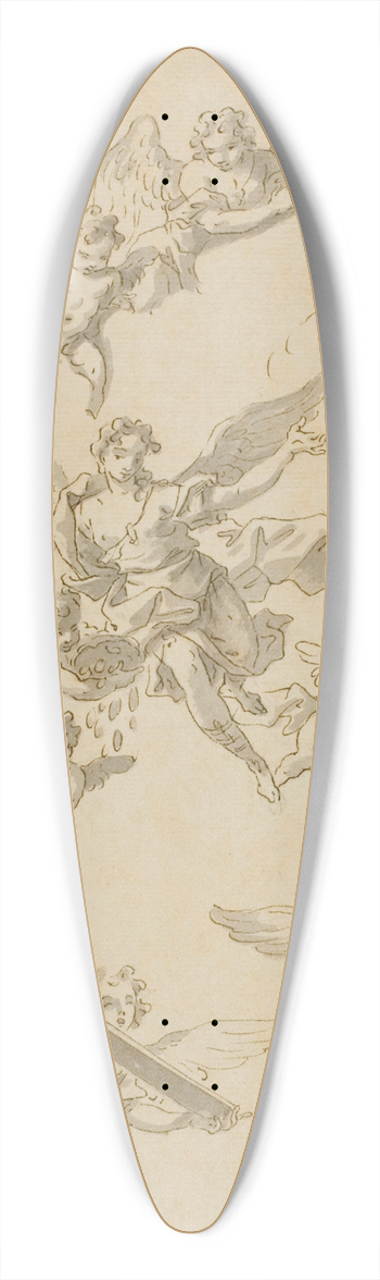 Daniel Gran - Sketches of Angels and Putti 39.3 inch art pintail longboard deck