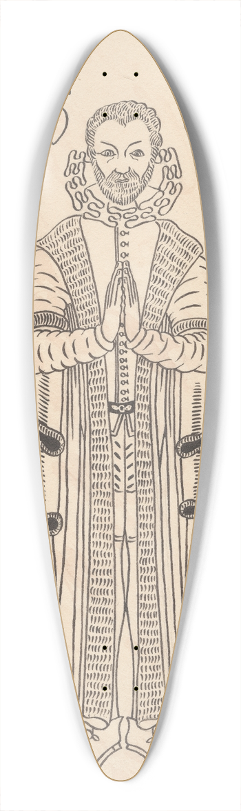 Daniel Lysons - Brass Plate for George Ray from Hornsey Church 39.3 inch art pintail longboard deck