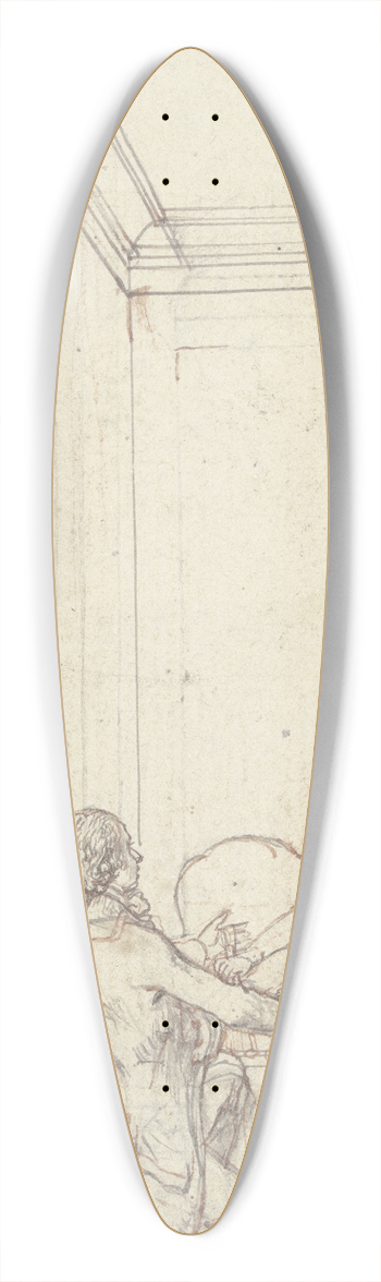Daniel Nikolaus Chodowiecki - Clarissa sitting on the right 39.3 inch art pintail longboard deck