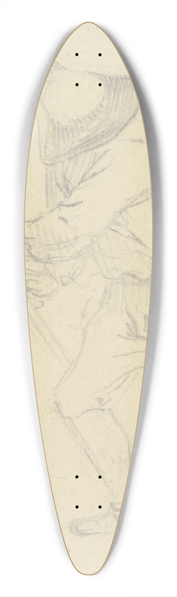 Daniel Nikolaus Chodowiecki - Mowing farmer 39.3 inch art pintail longboard deck