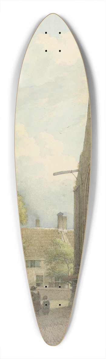 Danil Kerkhoff - De kerk te Rhenen 39.3 inch art pintail longboard deck