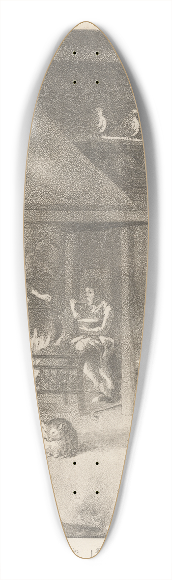 David Allan - Glaud and Peggy 39.3 inch art pintail longboard deck