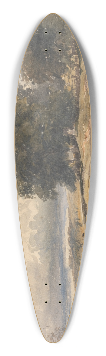 David Cox Jnr - Landscape with Men Sifting Sand 39.3 inch art pintail longboard deck