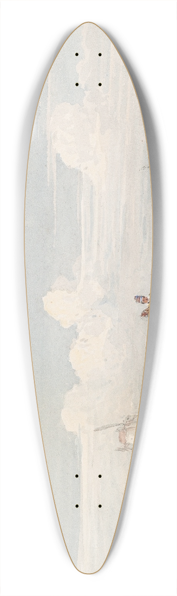 David Cox - The Thames at Battersea 39.3 inch art pintail longboard deck