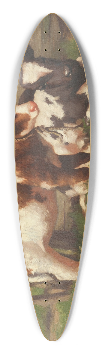 David Gauld - Calves Outside a Barn 39.3 inch art pintail longboard deck
