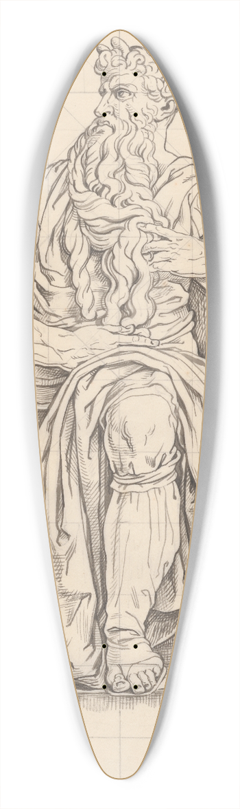 David Humbert de Superville - De Mozes van Michelangelo 39.3 inch art pintail longboard deck