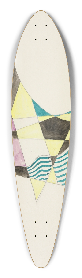 David Kakabadz - Abstraction Based on Sails,X 39.3 inch art pintail longboard deck