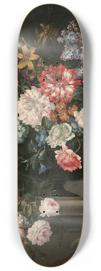 Jean-Baptiste Monnoyer - Vase de fleurs et fruits sur un entablement 8.25 inch art skate deck