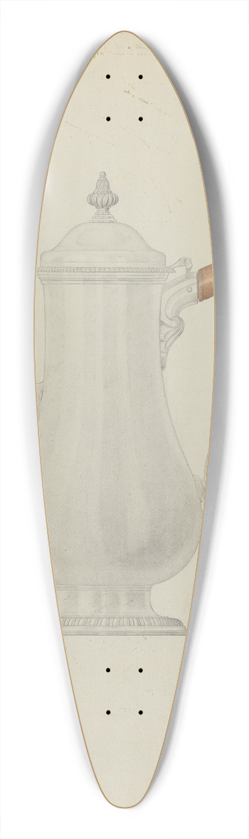 David P Willoughby - Silver Teapot 39.3 inch art pintail longboard deck