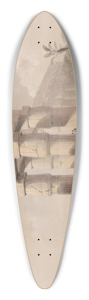 David Roberts - At Luxor, Thebes. Upper Egypt. 39.3 inch art pintail longboard deck