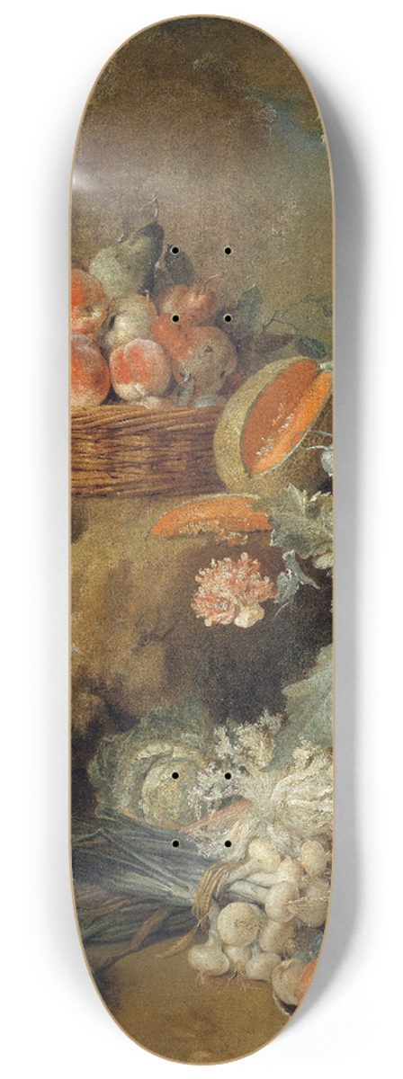Jean-Baptiste Oudry - Still Life of Fruits and Vegetables 8.25 inch art skate deck