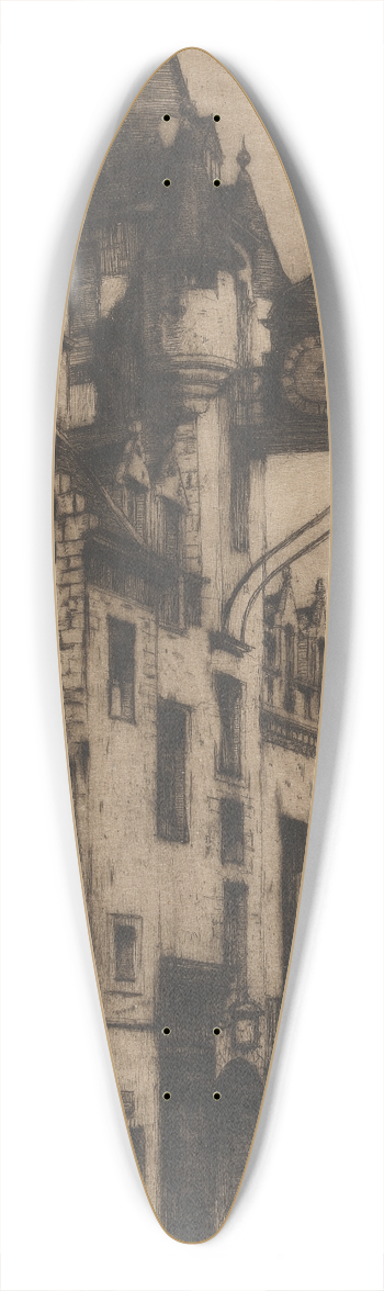 David Young Cameron - The Canongate Tollbooth 39.3 inch art pintail longboard deck