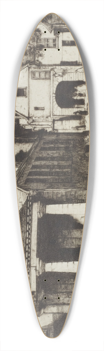 David Young Cameron - The Old Museum, Beauvais 39.3 inch art pintail longboard deck