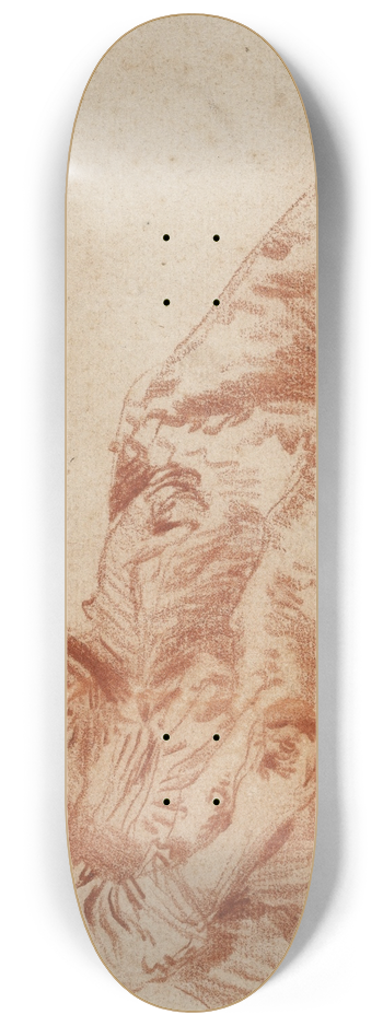 Jean-Baptiste Pater - Study of a Seated Woman 8.25 inch art skate deck