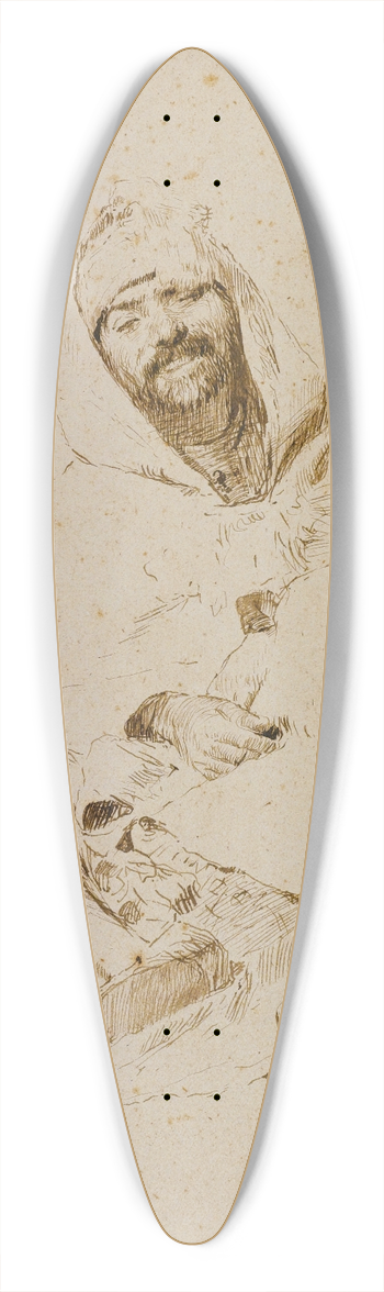 Domenico Morelli - Sitting Arab 39.3 inch art pintail longboard deck