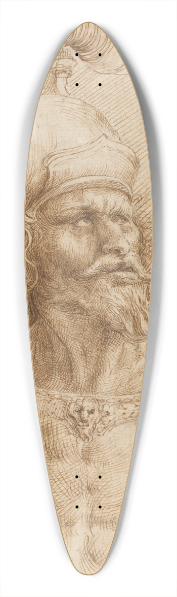 Domenico Peruzzini - A Helmeted Soldier 39.3 inch art pintail longboard deck