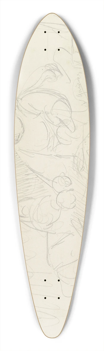 Dora Hitz - Two playing children 39.3 inch art pintail longboard deck