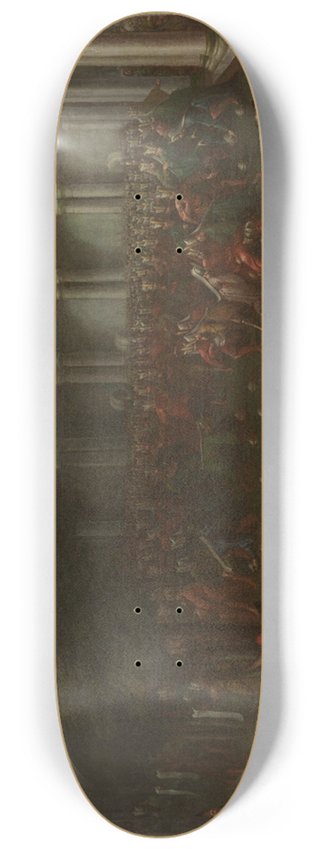Jean Baptiste Vanmour - Cornelis Calkoen on his Way to his Audience with Sultan Ahmed III 8.25 inch art skate deck
