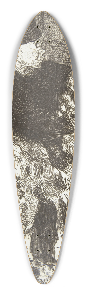 douard Manet - Boy and Dog 39.3 inch art pintail longboard deck
