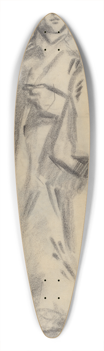 douard Manet - Man Wearing a Cloak (recto) 39.3 inch art pintail longboard deck