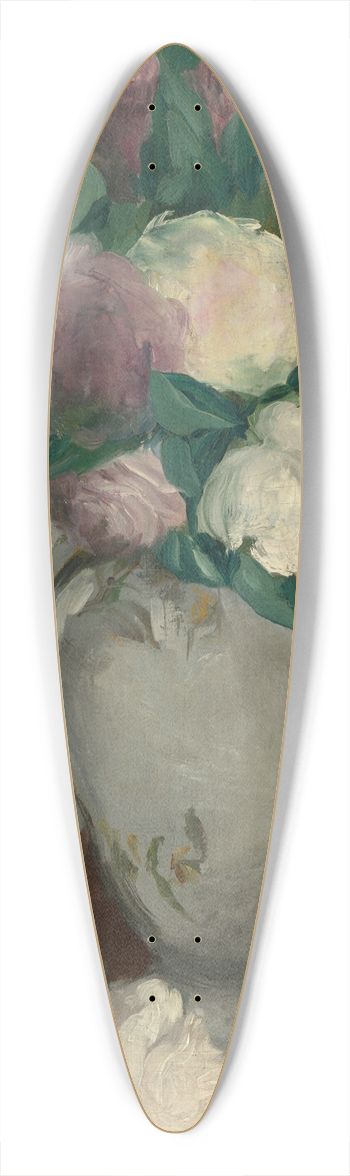 douard Manet - Peonies 39.3 inch art pintail longboard deck