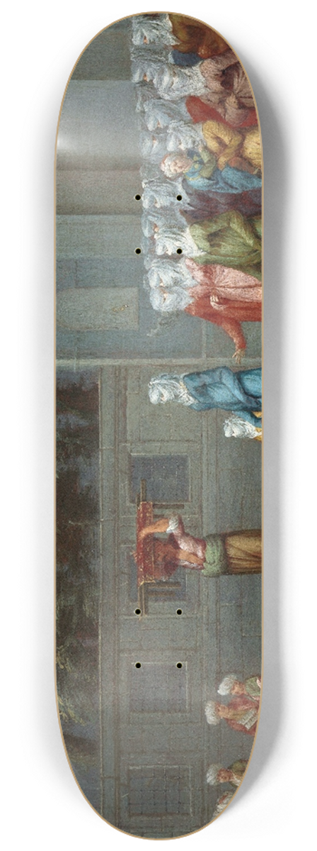 Jean Baptiste Vanmour - The First Day of School 8.25 inch art skate deck