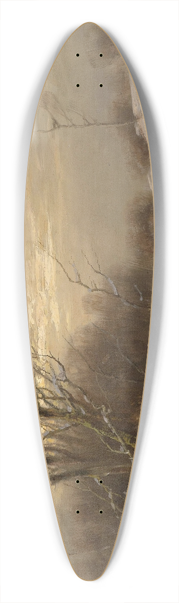 Dsir Thomassin - Rehe in Winterlandschaft 39.3 inch art pintail longboard deck
