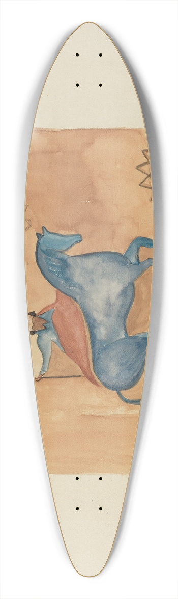 E. Boyd - St. George (Painted on Deerskin) 39.3 inch art pintail longboard deck