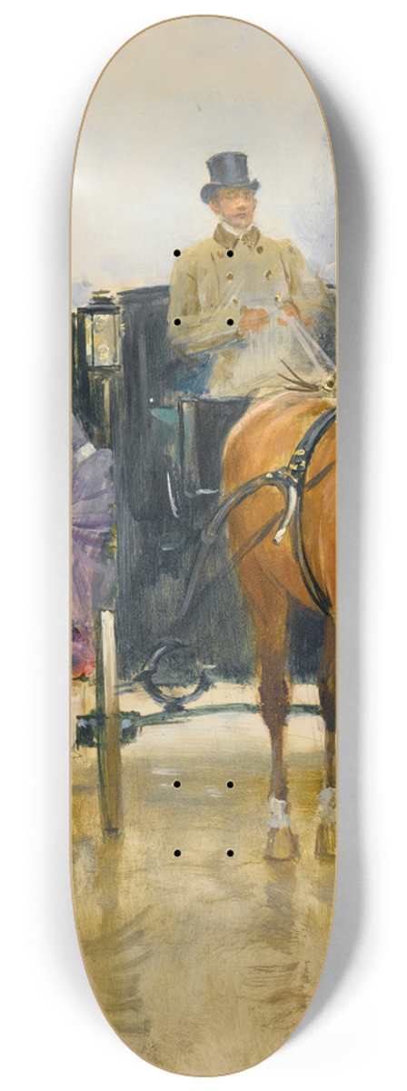 Jean Braud - Jeune Femme Descendant Dun Fiacre 8.25 inch art skate deck
