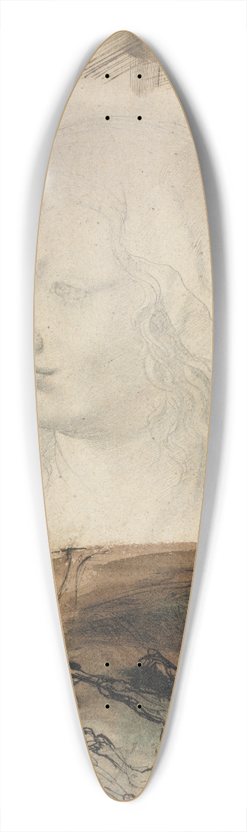 Edgar Degas - Sheet of Studies and Sketches 39.3 inch art pintail longboard deck