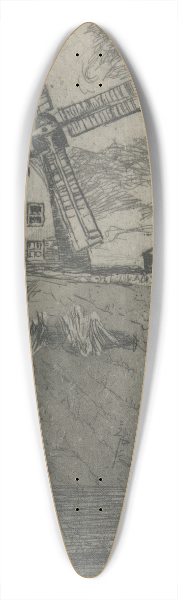 Edgar M. Wilson - Sarre Mill 39.3 inch art pintail longboard deck