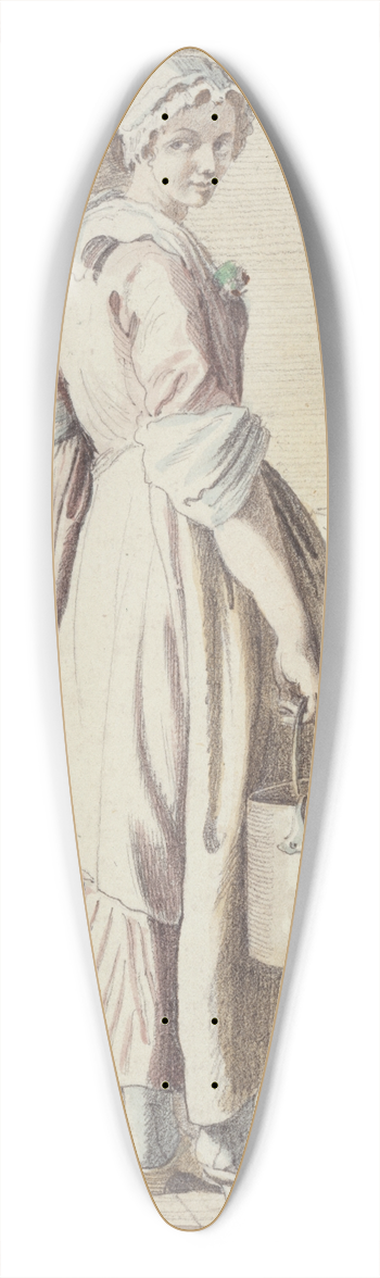 Edm Bouchardon - La marchande de Cernaux 39.3 inch art pintail longboard deck