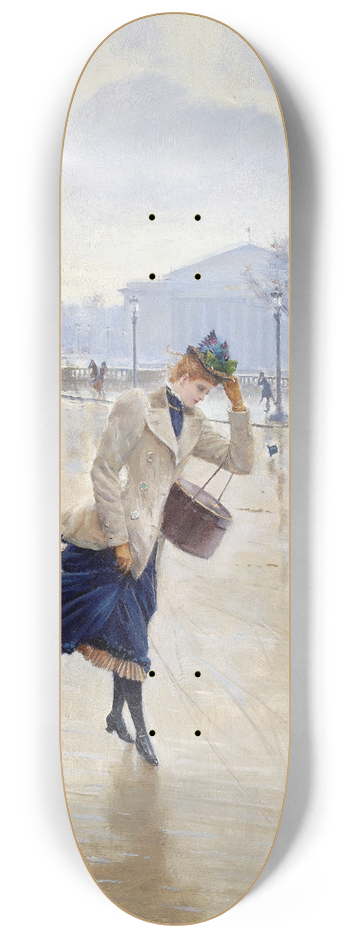 Jean Braud - Windy Day, Place De La Concorde 8.25 inch art skate deck