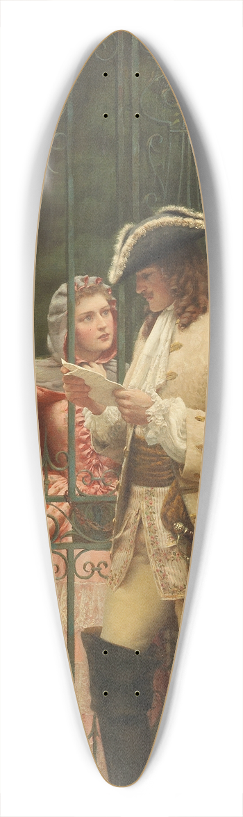Edmund Blair Leighton - What shall I say 39.3 inch art pintail longboard deck