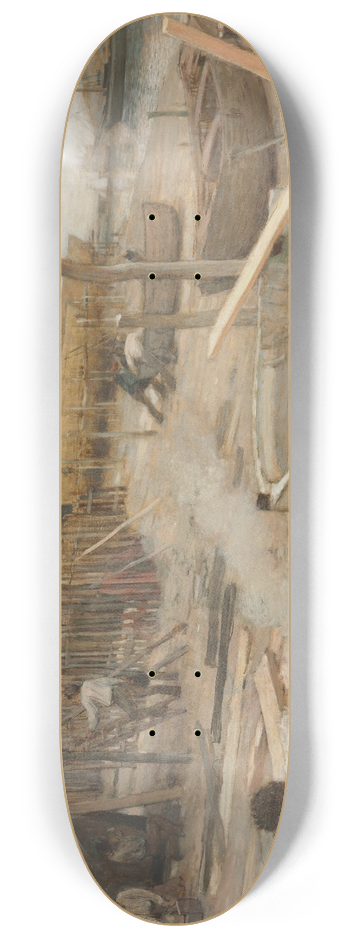 Jean Charles Cazin - The Boatyard 8.25 inch art skate deck