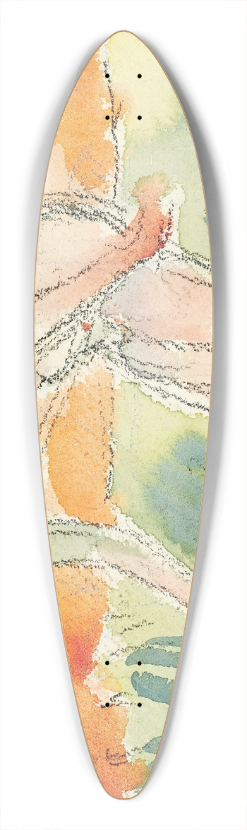 Edvard Munch - Akt som byer seg 39.3 inch art pintail longboard deck