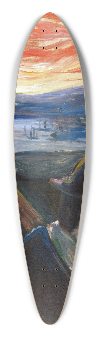 Edvard Munch - Despair 39.3 inch art pintail longboard deck