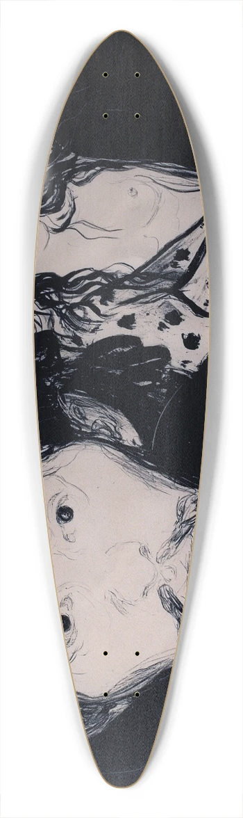 Edvard Munch - Jealousy 39.3 inch art pintail longboard deck
