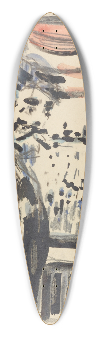 Edvard Munch - Stende figur  39.3 inch art pintail longboard deck