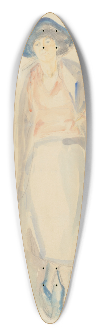 Edvard Munch - Stende kvinne med hatt (Lali Horstmann) 39.3 inch art pintail longboard deck