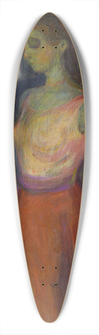 Edvard Munch - Study of a Model 39.3 inch art pintail longboard deck