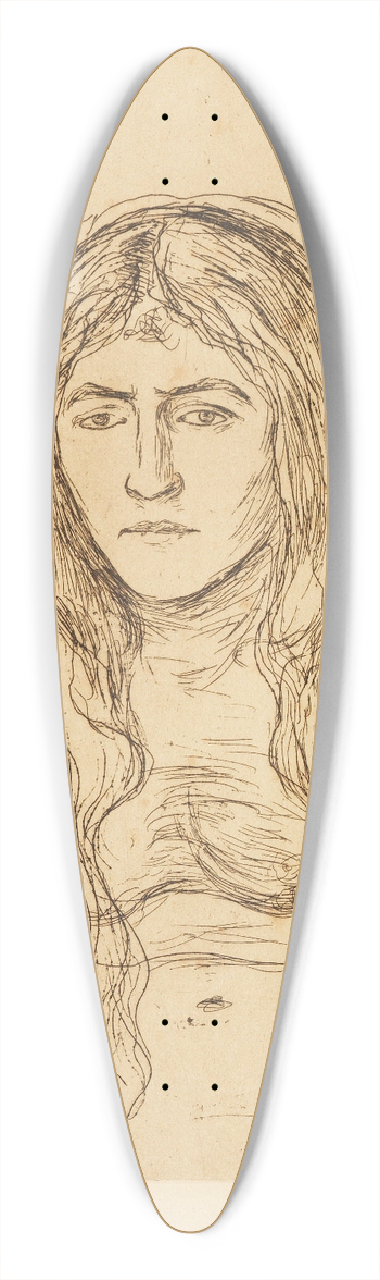 Edvard Munch - Weib mit langem Haar 39.3 inch art pintail longboard deck
