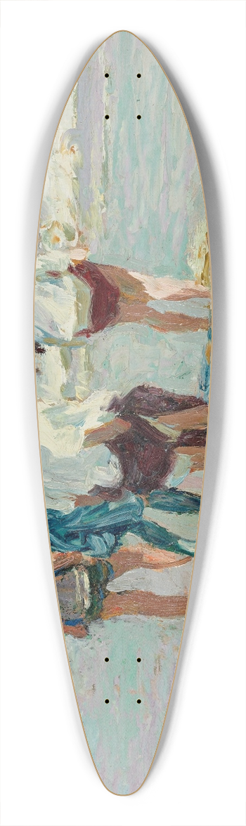 Edward Henry Potthast - Summer Day, Brighton Beach 39.3 inch art pintail longboard deck