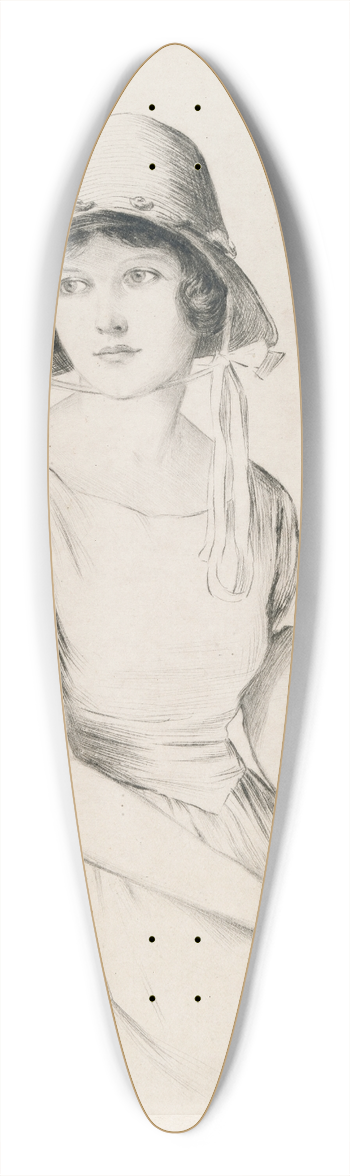 Edward James Rogers - Sylvia 39.3 inch art pintail longboard deck