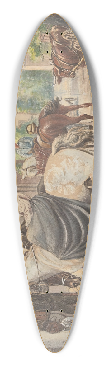 Edward Lamson Henry - Waiting 39.3 inch art pintail longboard deck